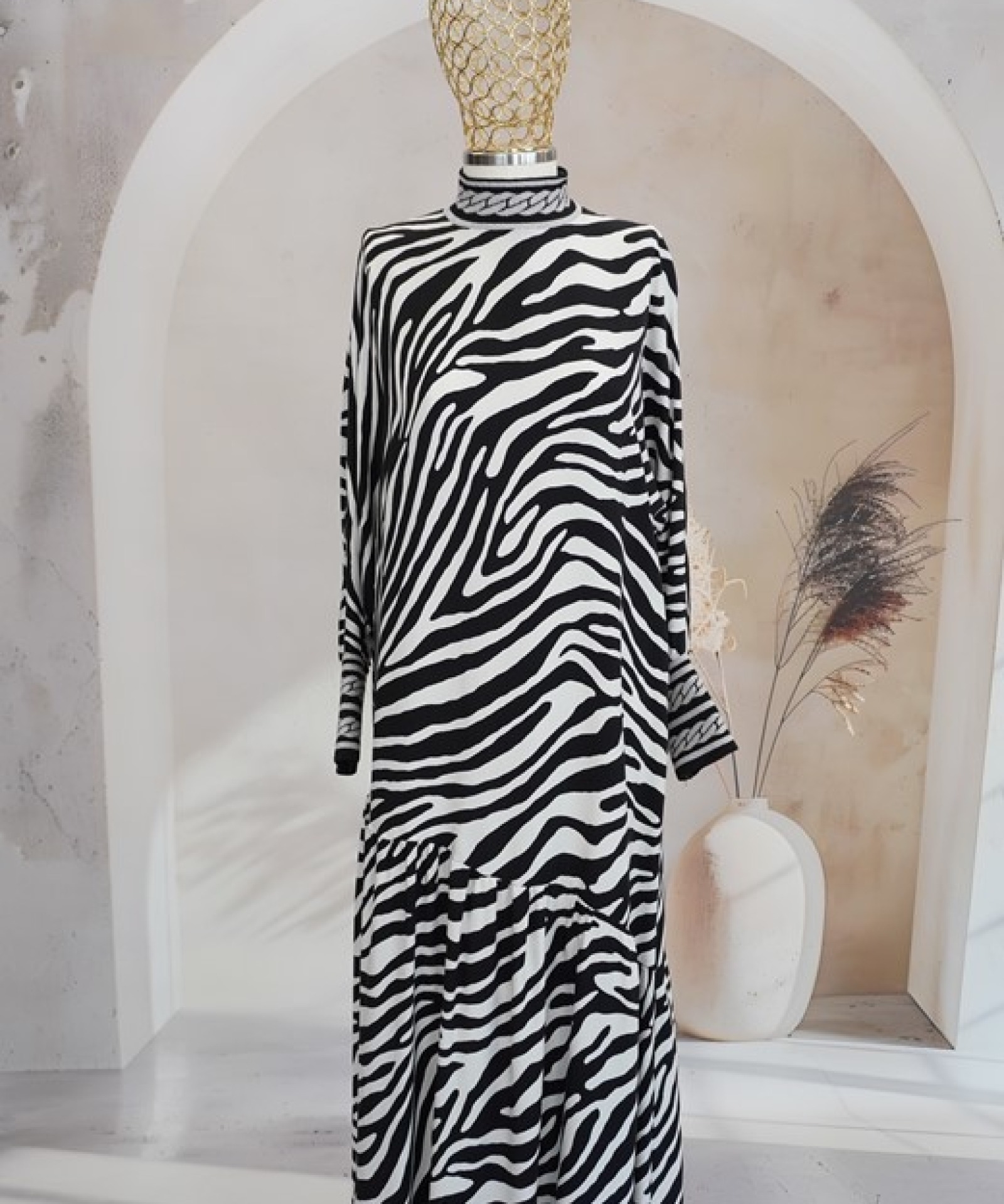 ZEMS ZEBRA DESEN ELBİSE