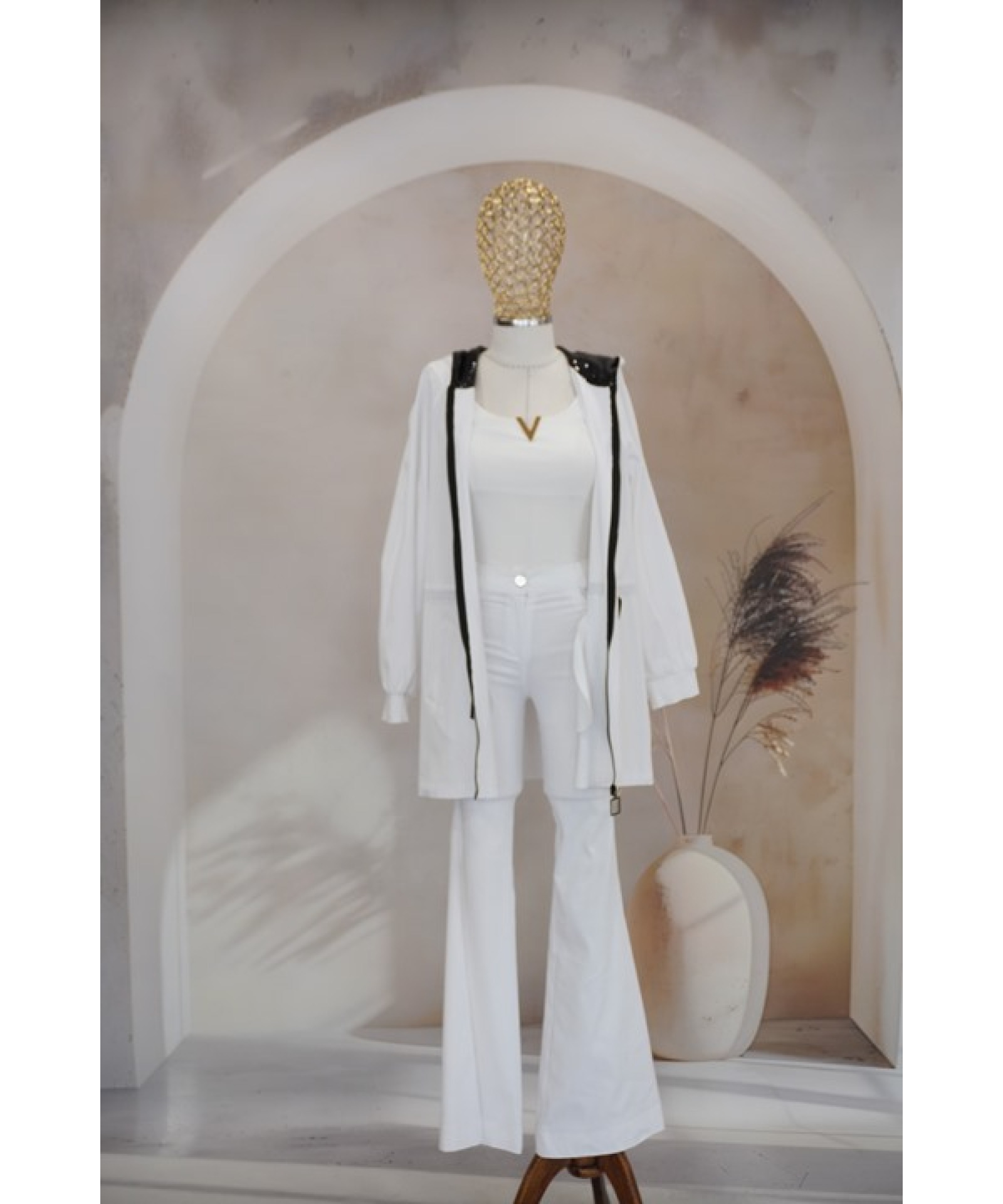 MİARUJ İSPANYOL PAÇA BEYAZ PANTOLON