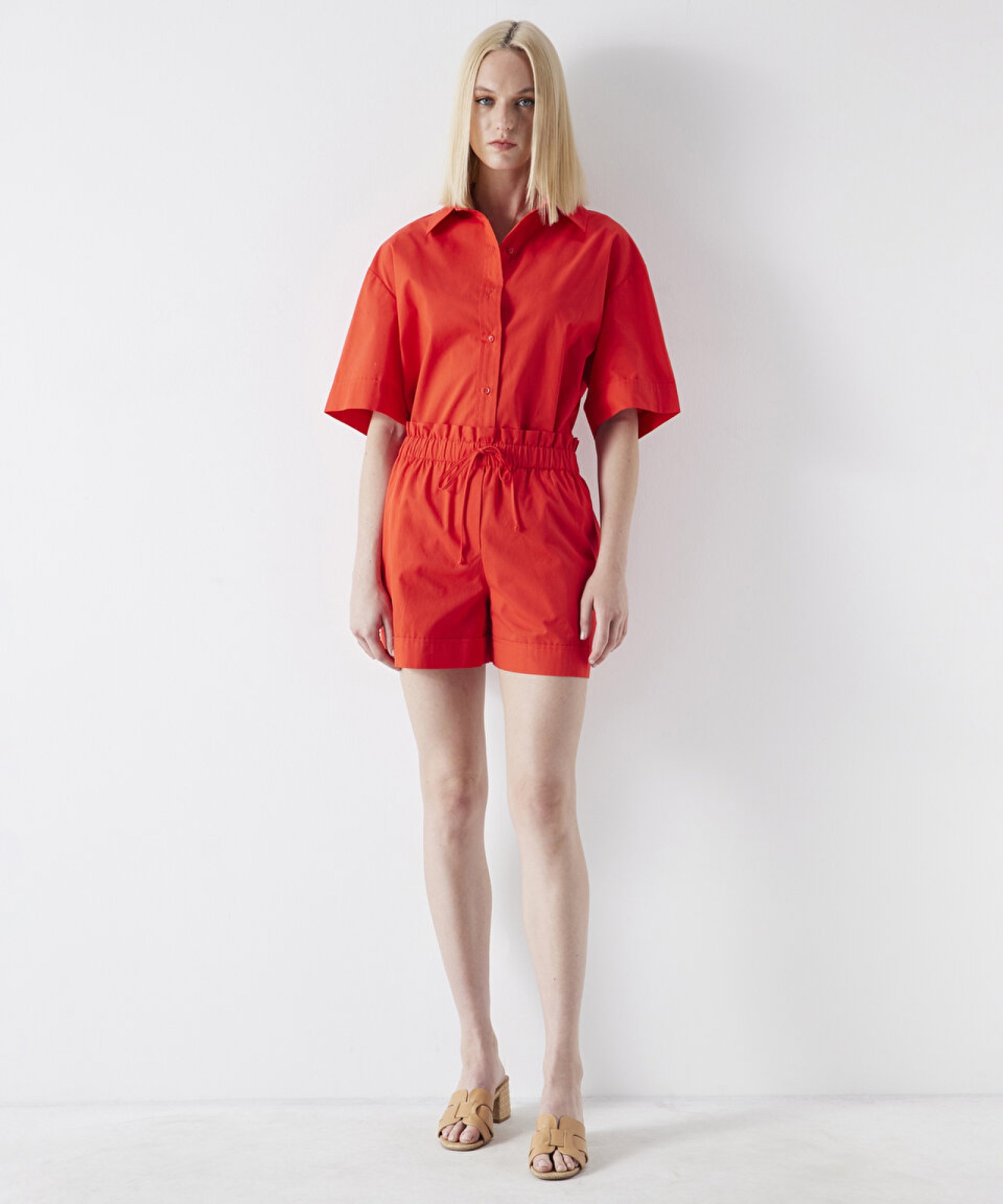 IPEKYOL Turuncu Oversize Basic Gömlek